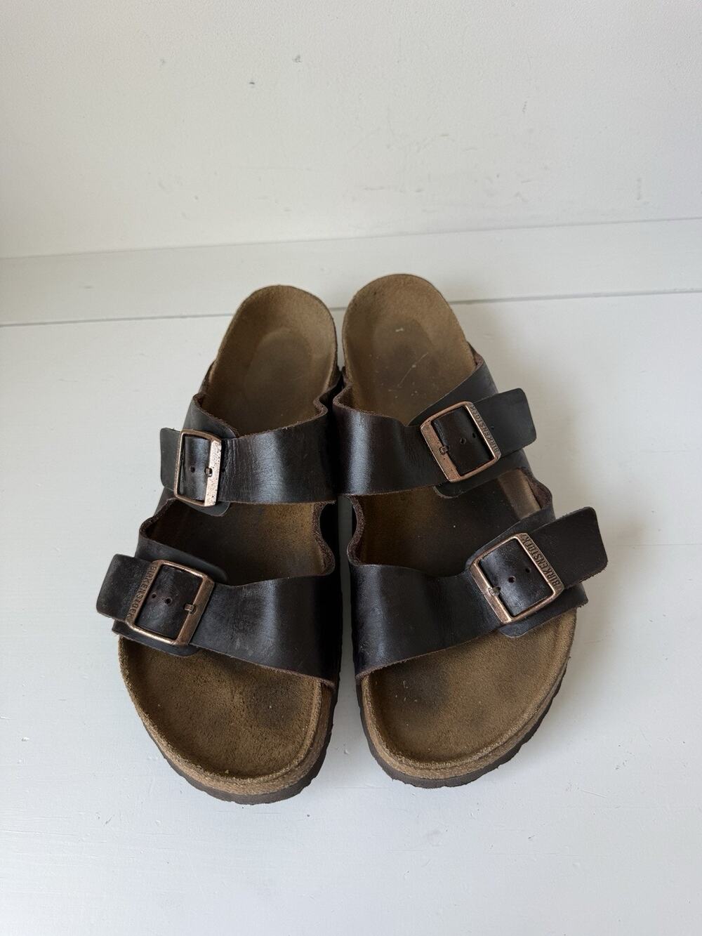 Birkenstock Arizona Sandals Mens US 10-10.5 EU 43 Brown Oiled Leather Rustic